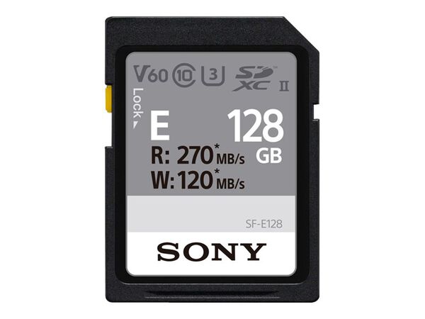 Sony SF-E Series SF-E128 - flash memory card - 128 GB - SDXC UHS-IISony SF-E Series SF-E128 - flash memory card - 128 GB - SDXC UHS-II, , hi-res
