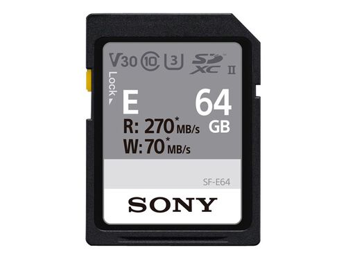 Sony SF-E Series SF-E64 - flash memory card - 64 GB - SDXC UHS-II, , hi-res
