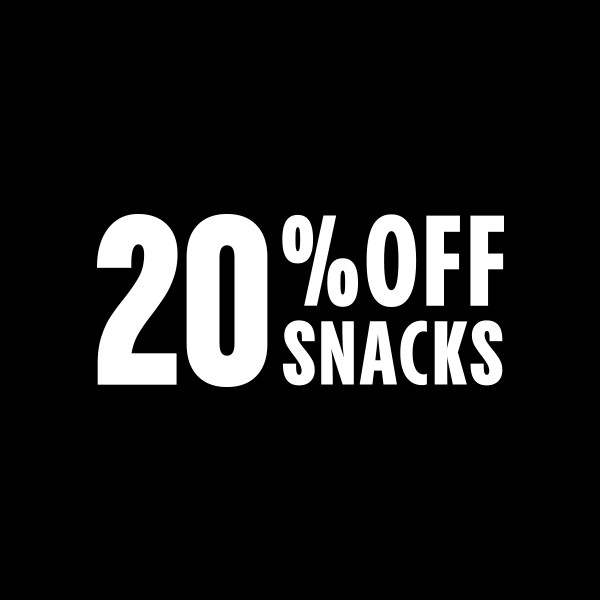20% Off Snacks